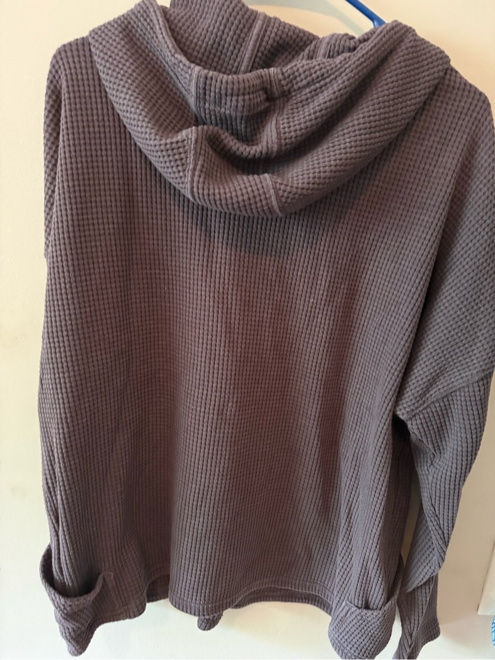 Carhartt Women's Waffle-Knit Pullover Hoodie in  Plum - Picture 3 of 3